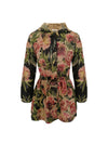 Chelsey Waterproof Parka-Pink Peonies on Black - ILAN LIFE SA